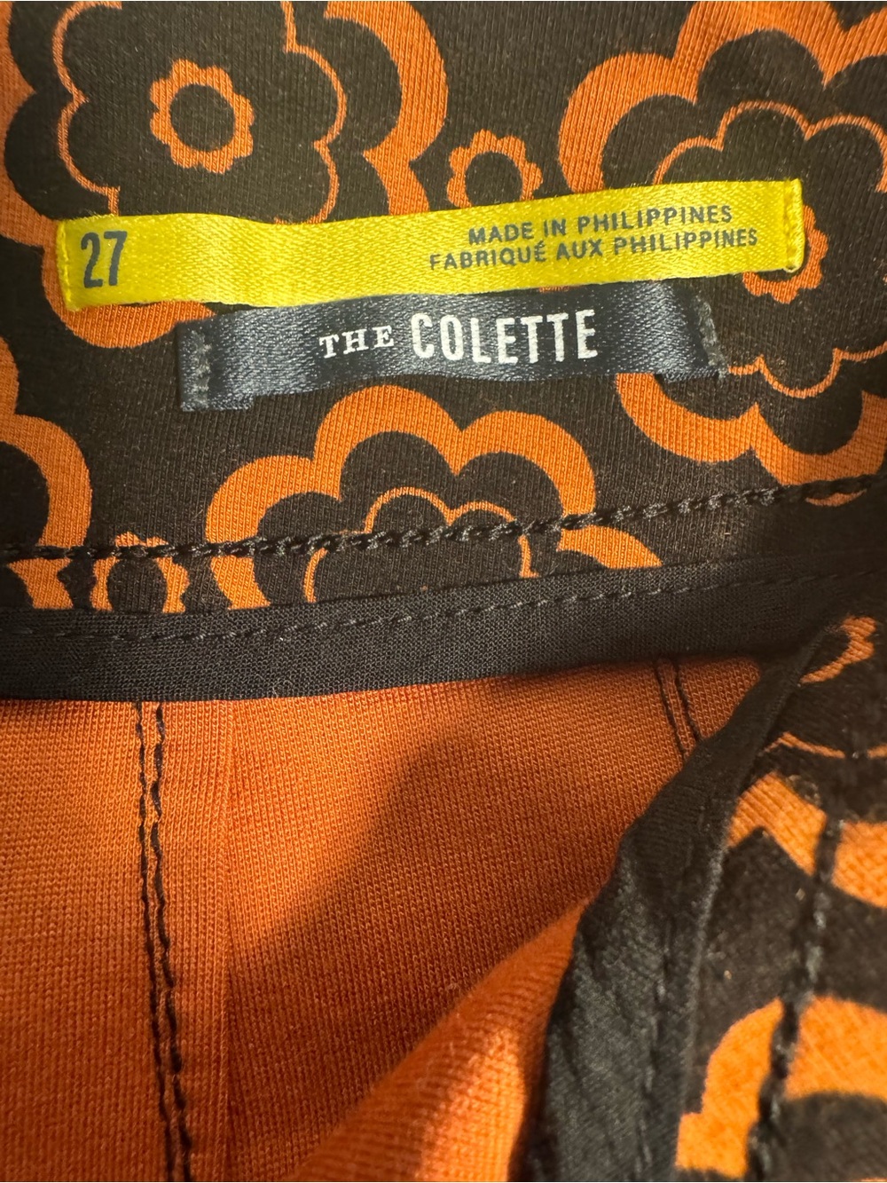 Maeve Black and Orange Retro Floral Wide-Leg Pants - Picture 5 of 10